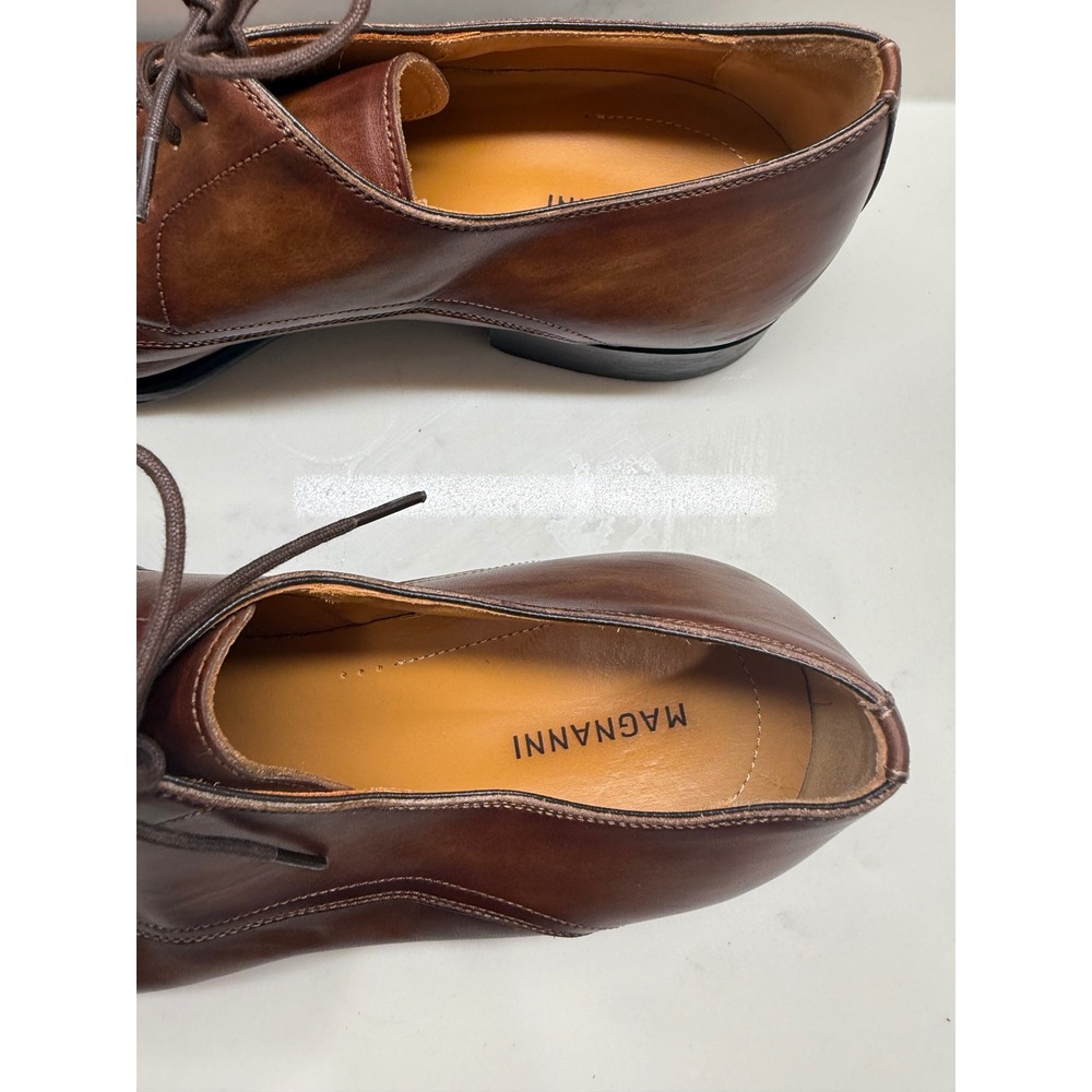 Magnanni Mens Brown Leather Derby Dress Shoes Spain 25766 Size 11 US 44 EU - Picture 2 of 5